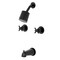 Kingston Brass Tub and Shower Faucet, Matte Black, Wall Mount KBX8140DX - alternate 1